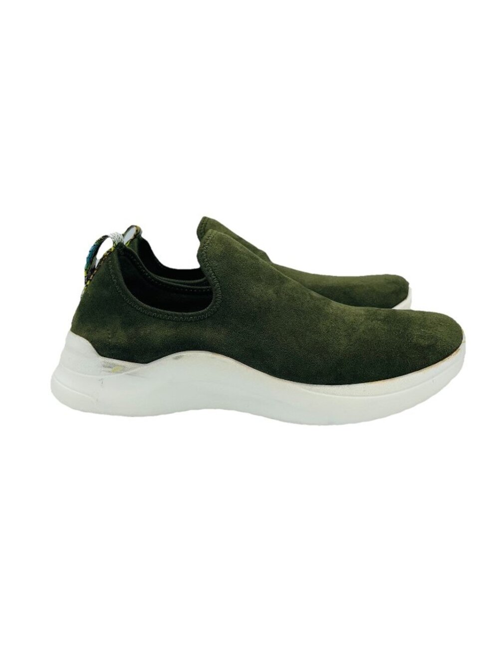 Seven7 Shoes Womens Size 9 Green Faux Suede Electra Sneakers Slip On Comfort